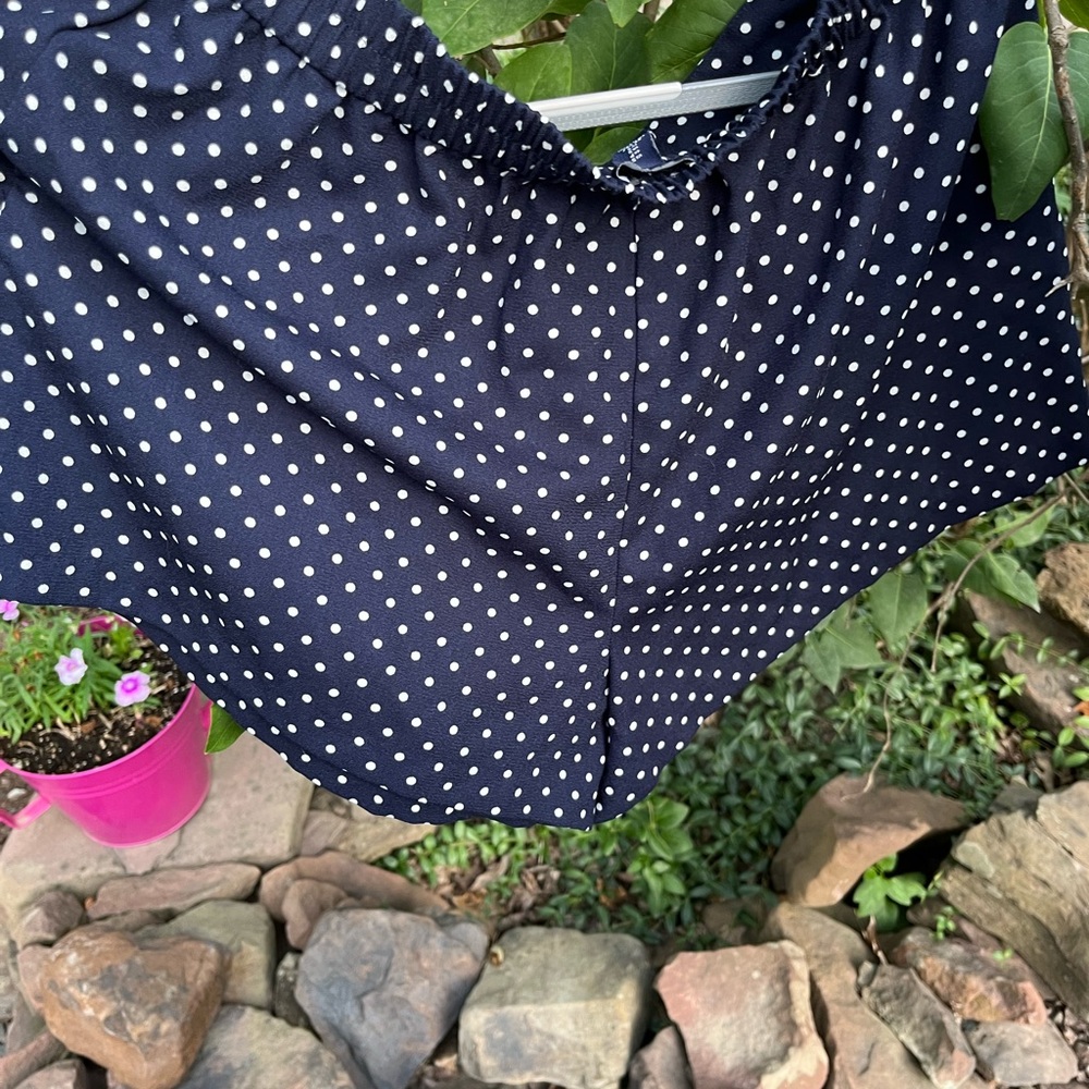 Gap navy and white polka dot skirt
